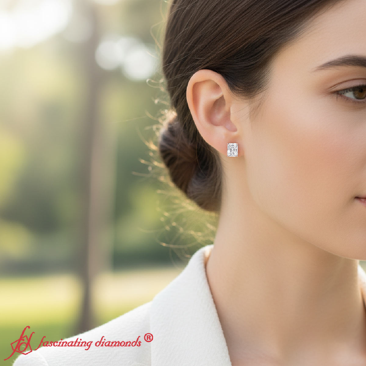 Certified Basket Stud Earrings Set With Radiant Cut Diamonds (1.00ct - 4.00ct)
