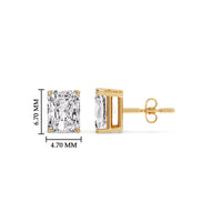 Certified Basket Stud Earrings Set With Radiant Cut Diamonds (1.00ct - 4.00ct)