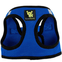 EcoBark Royal Blue Step In Dog Harness - Rapid Fastener Reflective Soft Mesh Vest Halter for XXXS to Small Dogs and Puppies - BIG FRENCHIES