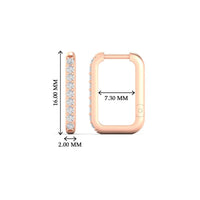 Rectangle Diamond Hoop Earring