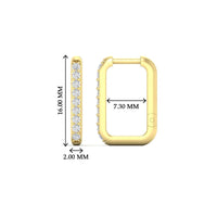 Rectangle Diamond Hoop Earring