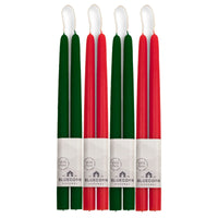 Classic Christmas Beeswax Taper Candle Bundle - Red & Moss Green - BIG FRENCHIES