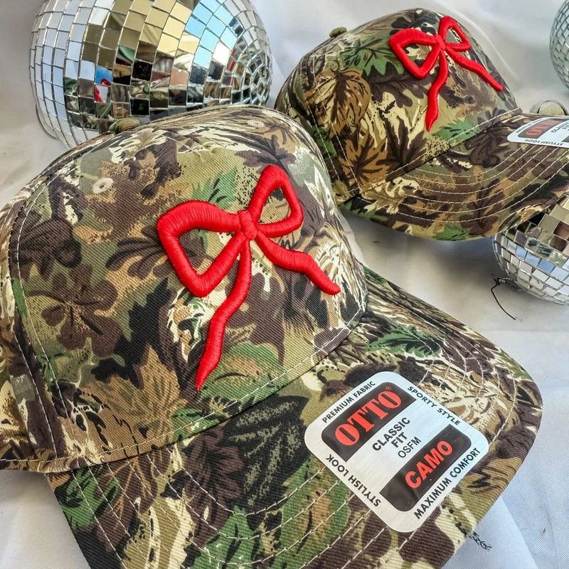 Red Bow Camo- Trucker Hat - BIG FRENCHIES