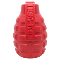 USA-K9 Grenade Rubber Dog Chew Toy | K9 Handler Reward Toy | Red & Blue | USA Made - BIG FRENCHIES