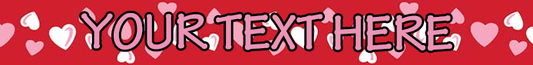 Personalized Red Hearts Dog Collar