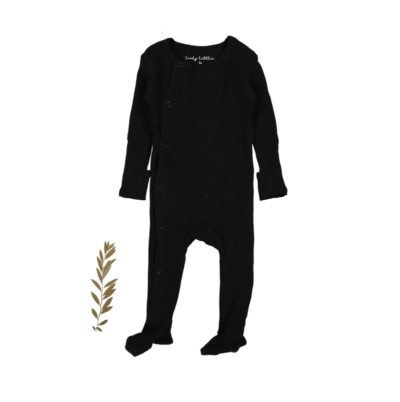 The Snap Romper - Black Ribbed - BIG FRENCHIES