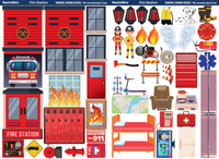 Fire Station: Reusable Decals for Magnetic Tiles