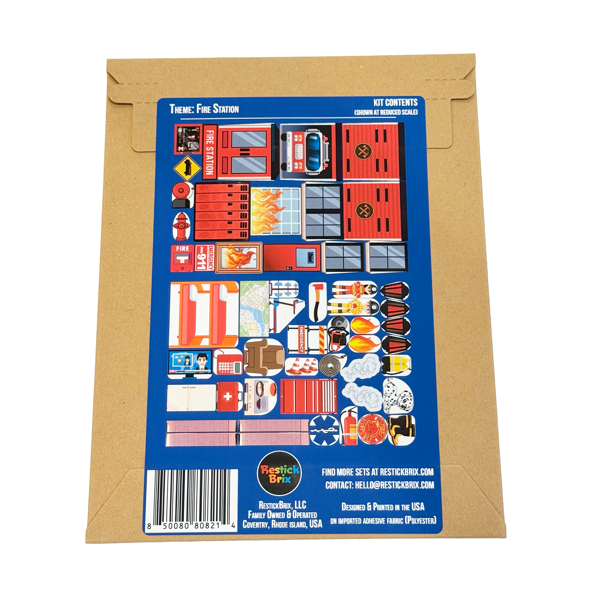 Fire Station: Reusable Decals for Magnetic Tiles