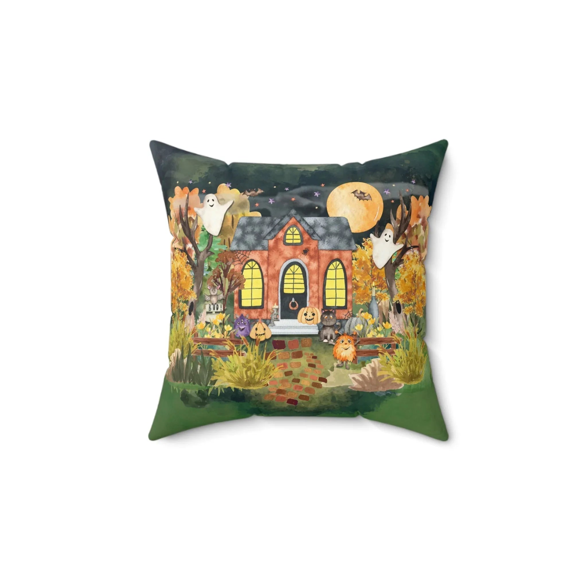 Retro Halloween Pillow with Cute Ghosts and Monsters | Halloween Gift for Mom - BIG FRENCHIES