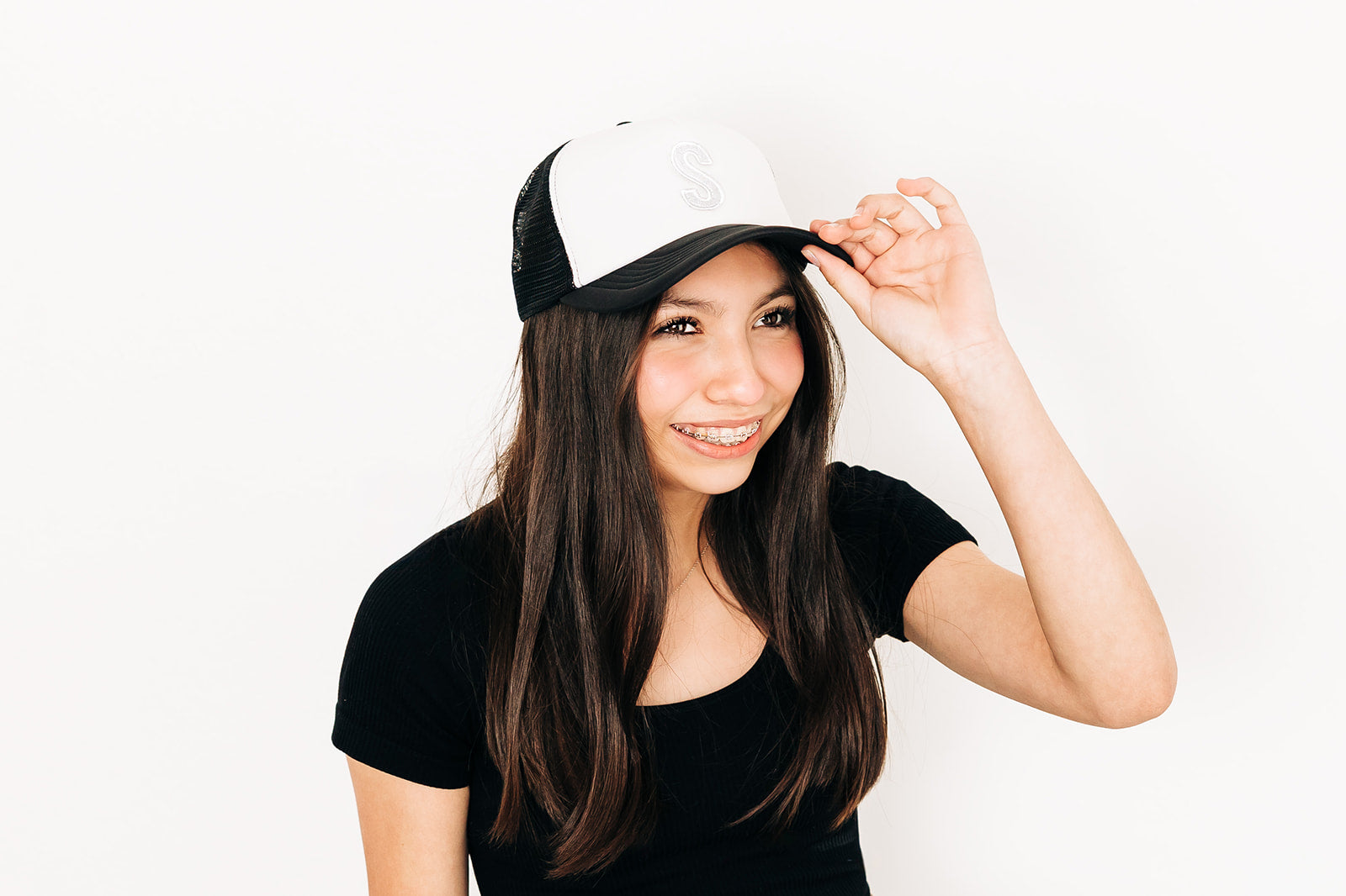 Black & White Letter Trucker Hat - BIG FRENCHIES