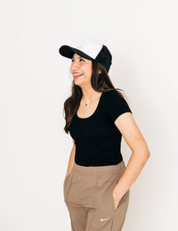Black & White Letter Trucker Hat - BIG FRENCHIES