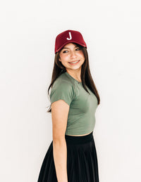 Burgundy Letter Trucker Hat - BIG FRENCHIES