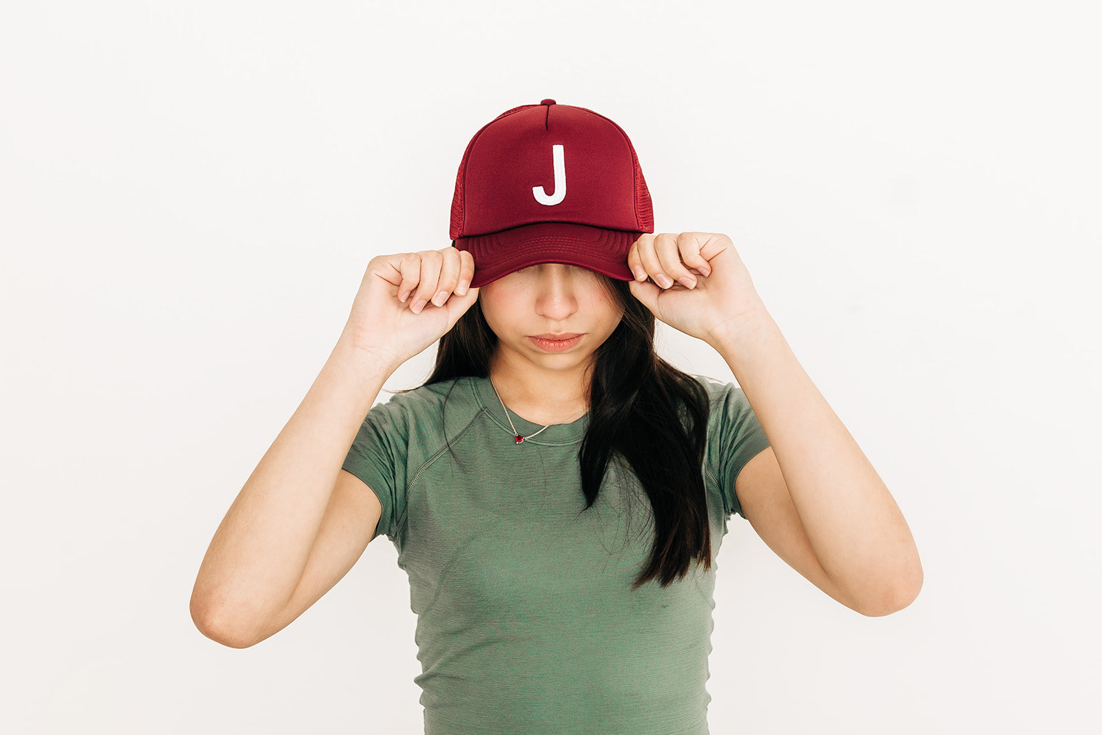Burgundy Letter Trucker Hat - BIG FRENCHIES
