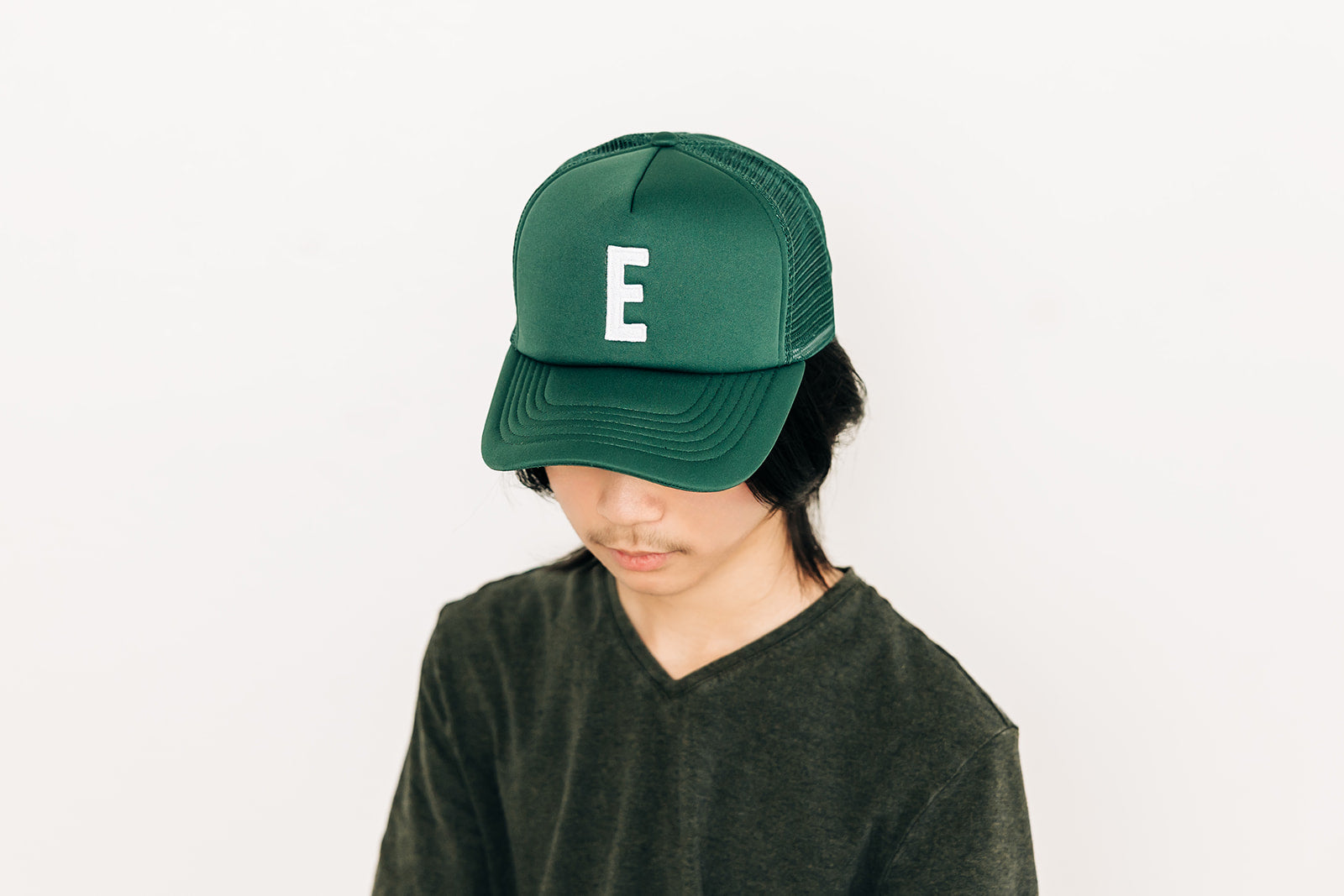 Dark Green Letter Trucker Hat - BIG FRENCHIES