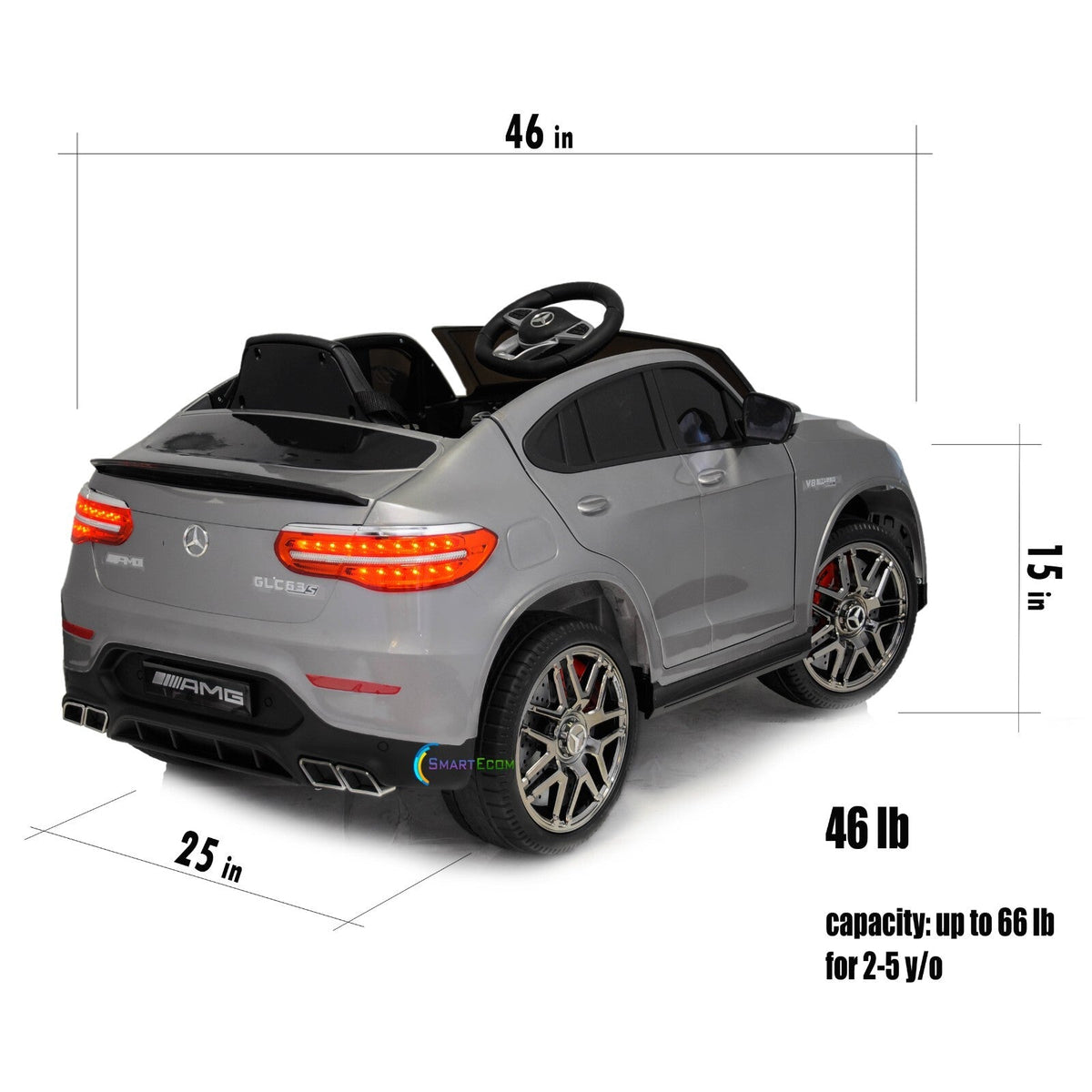 12V One-Seater Ride-On Car with Remote Control and MP3 – Licensed Mercedes-Benz, Multiple Colors