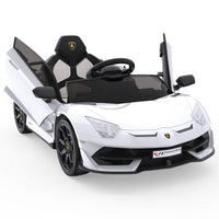 12V Battery-Powered Ride-On Toy for Kids with LED Headlights and Hydraulic Doors