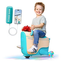 2-in-1 Electric Ride-On Car with Storage for Kids Ages 4-8, Blue