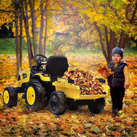 24V Electric Ride-On Tractor with Excavator, Trailer, and Digger Attachments - BIG FRENCHIES