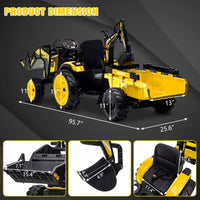 24V Electric Ride-On Tractor with Excavator, Trailer, and Digger Attachments - BIG FRENCHIES