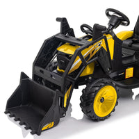 24V Electric Ride-On Tractor with Excavator, Trailer, and Digger Attachments - BIG FRENCHIES