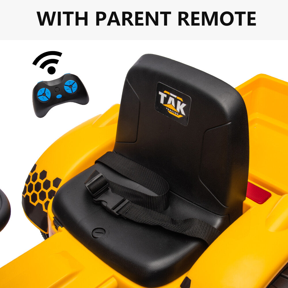 Electric Battery-Powered Ride-On Tractor and Excavator with Trailer for Kids Age 5 and Up