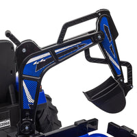 24V Electric Ride-On Tractor for Kids with Trailer, Excavator and Bulldozer Attachments