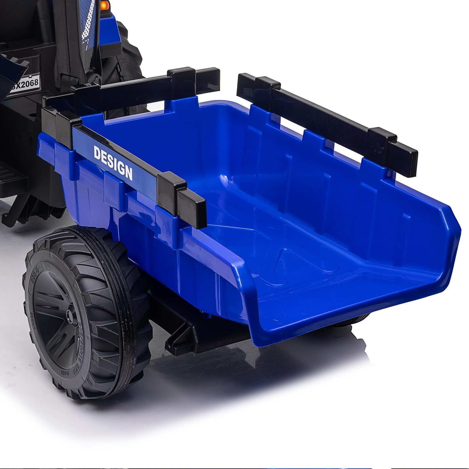24V Electric Ride-On Tractor for Kids with Trailer, Excavator, and Bulldozer Attachments