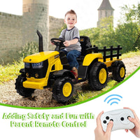 12V Electric Ride-On Tractor with Trailer for Kids, Battery Powered Vehicle - BIG FRENCHIES