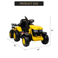 12V Electric Ride-On Tractor with Trailer for Kids, Battery Powered Vehicle - BIG FRENCHIES