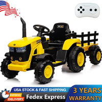 12V Electric Ride-On Tractor with Trailer for Kids, Battery Powered Vehicle - BIG FRENCHIES