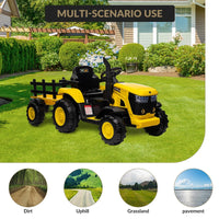 12V Electric Ride-On Tractor with Trailer for Kids, Battery Powered Vehicle - BIG FRENCHIES