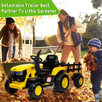 12V Electric Ride-On Tractor with Trailer for Kids, Battery Powered Vehicle - BIG FRENCHIES