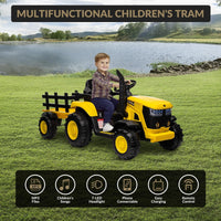 12V Electric Ride-On Tractor with Trailer for Kids, Battery Powered Vehicle - BIG FRENCHIES