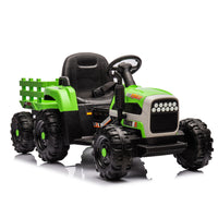 24V Battery-Powered Electric Ride-On Tractor with Trailer and Dual 200W Motors