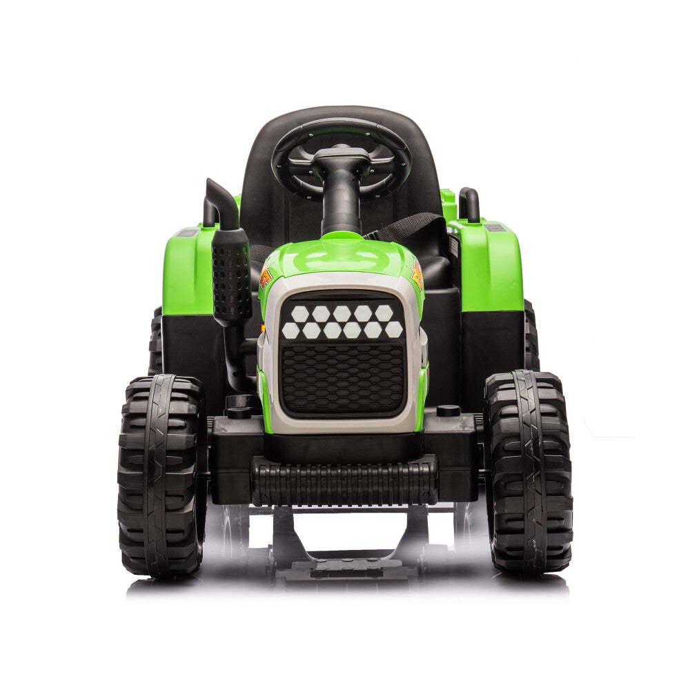 24V Battery-Powered Electric Ride-On Tractor with Trailer and Dual 200W Motors