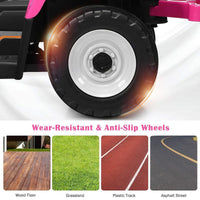 12V Battery-Powered Electric Ride-On Tractor Toy with Trailer and Remote Control