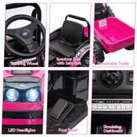 12V Battery-Powered Ride-On Tractor with Trailer and Remote Control Electric Car