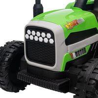 12V Battery-Powered Ride-On Electric Tractor Toy with Trailer and Remote Control