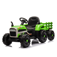 24V Battery-Powered Electric Ride-On Tractor with Trailer Toy