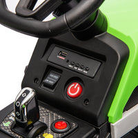 24V Battery-Powered Electric Ride-On Tractor with Trailer Toy