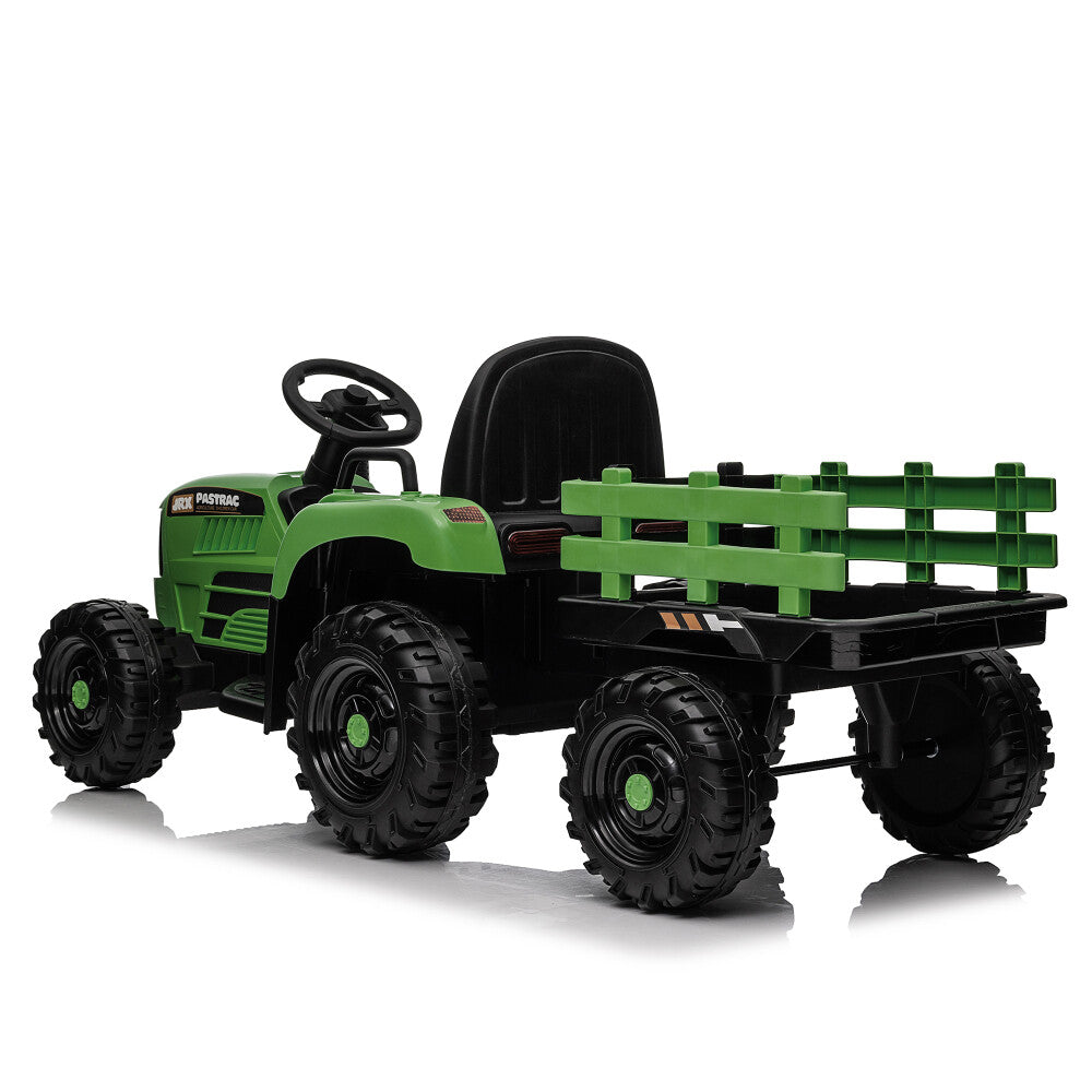 Kids Ride-On Tractor with Trailer, 3-Speed Adjustable Power and MP3 Display