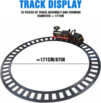 Electric Ride-On Train Set with Track, 2-Seater, Cargo Car, and Music Features