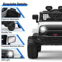 12V Kids Ride-On Truck with Parent Remote Control, LED Lights, AUX Port, and Dual Speakers