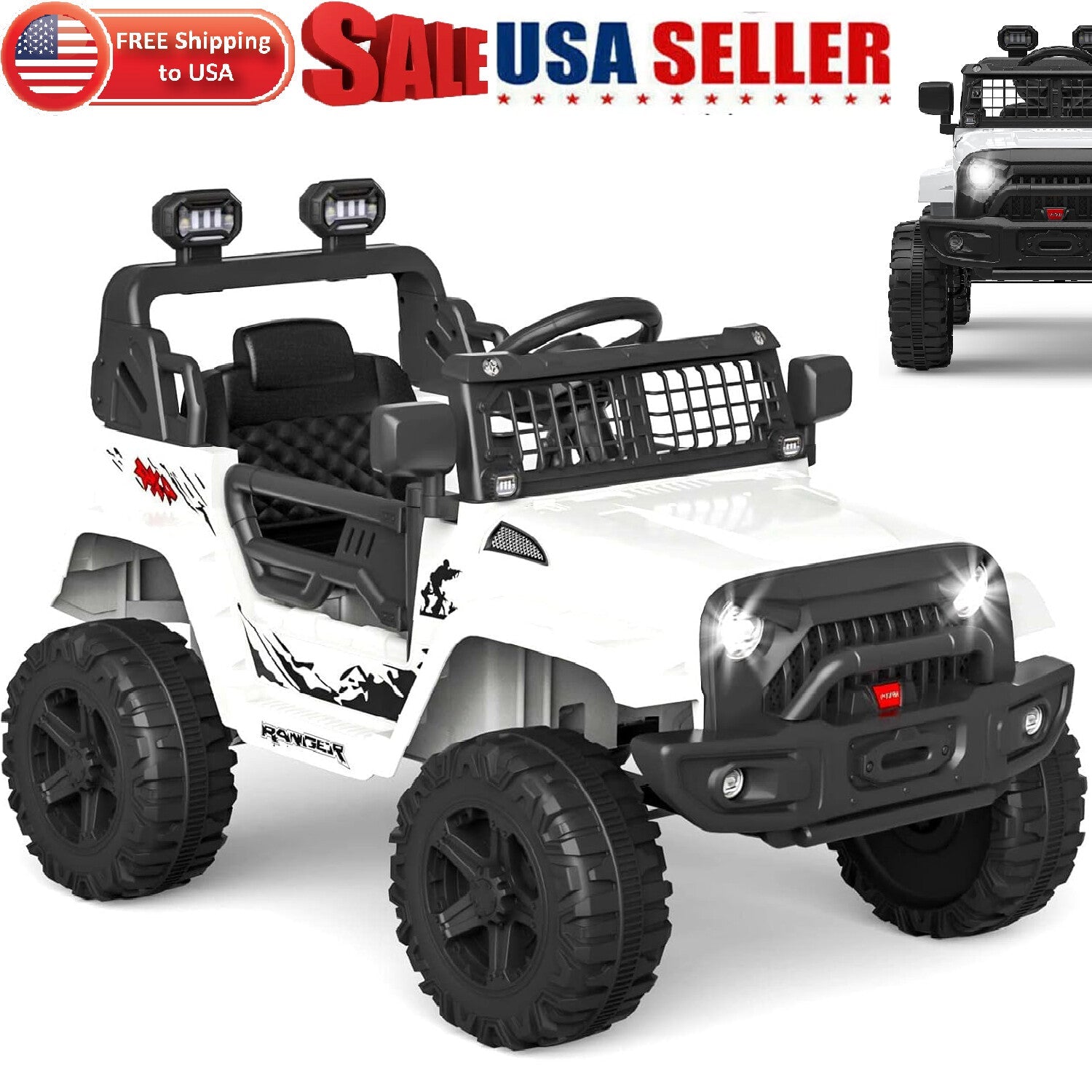 12V Electric Ride-On Truck Car for Kids with Remote Control and Music - BIG FRENCHIES