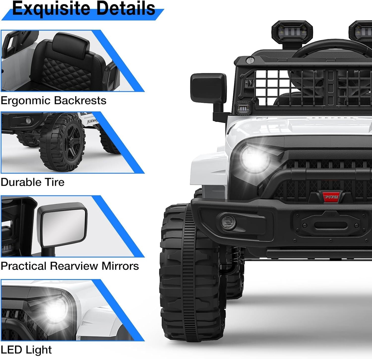 12V Electric Ride-On Truck Car for Kids with Remote Control and Music - BIG FRENCHIES