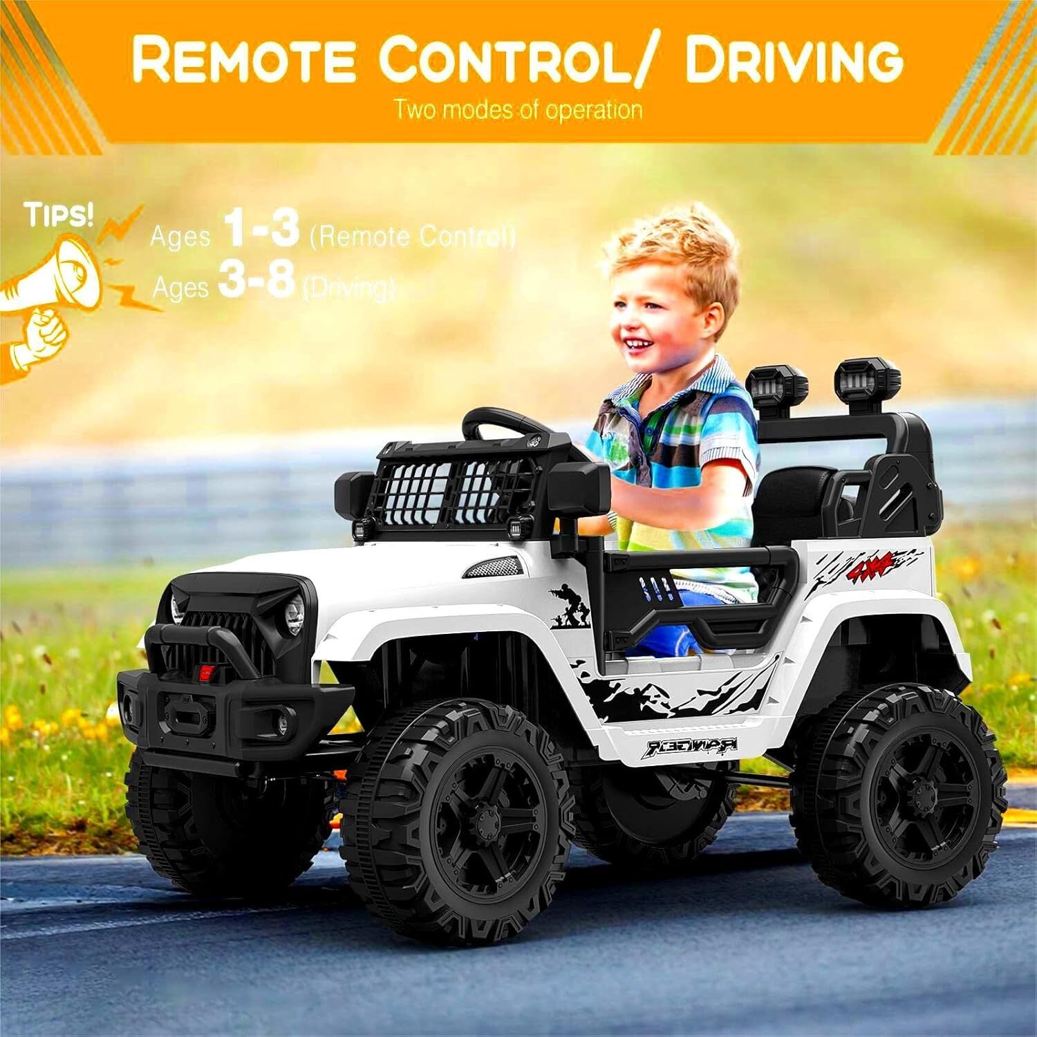 12V Electric Ride-On Truck Car for Kids with Remote Control and Music - BIG FRENCHIES