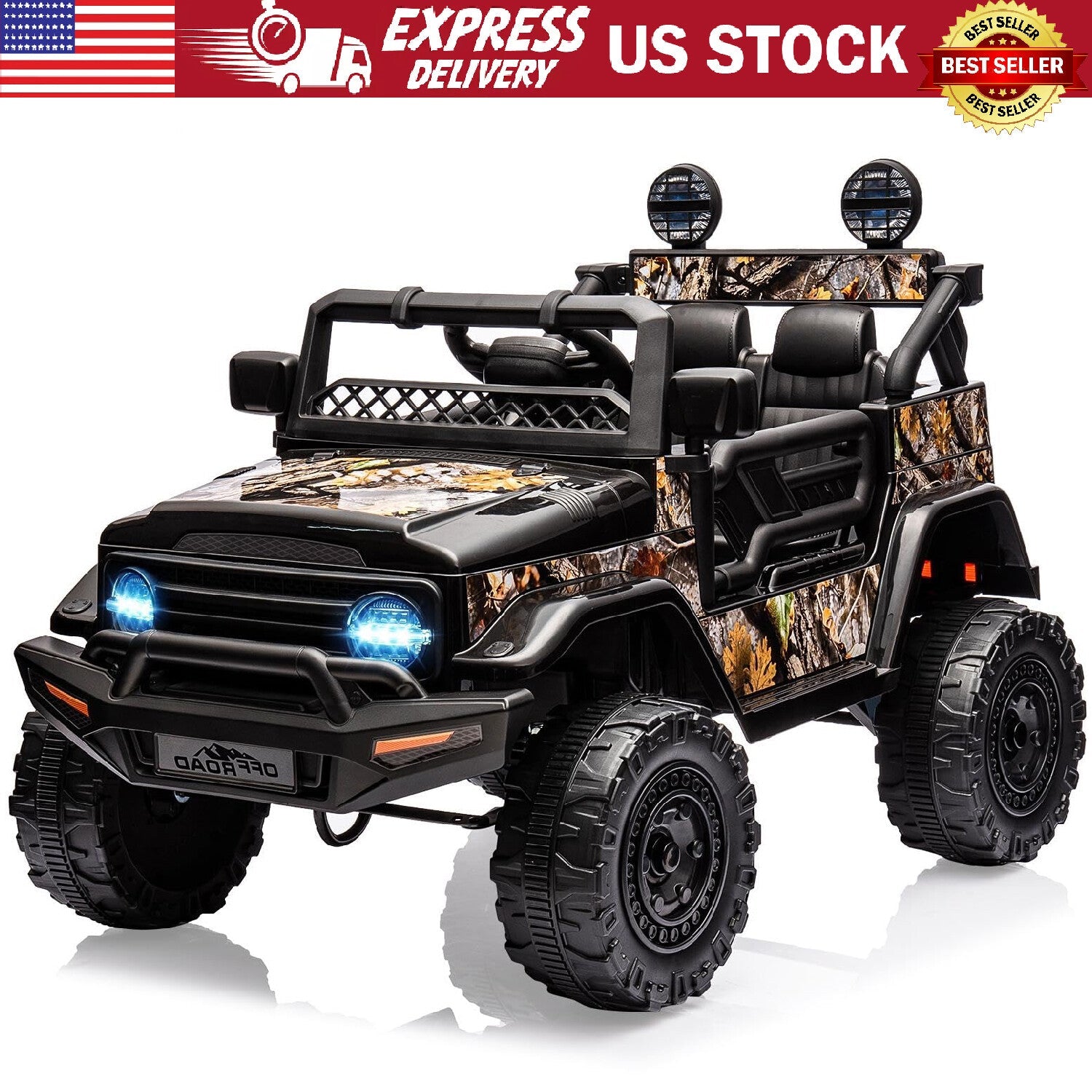 12V Battery-Powered Electric Ride-On Truck Car for Kids with Music and Remote Control - BIG FRENCHIES