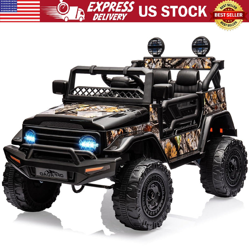 12V Battery-Powered Electric Ride-On Truck Car for Kids with Music and Remote Control - BIG FRENCHIES