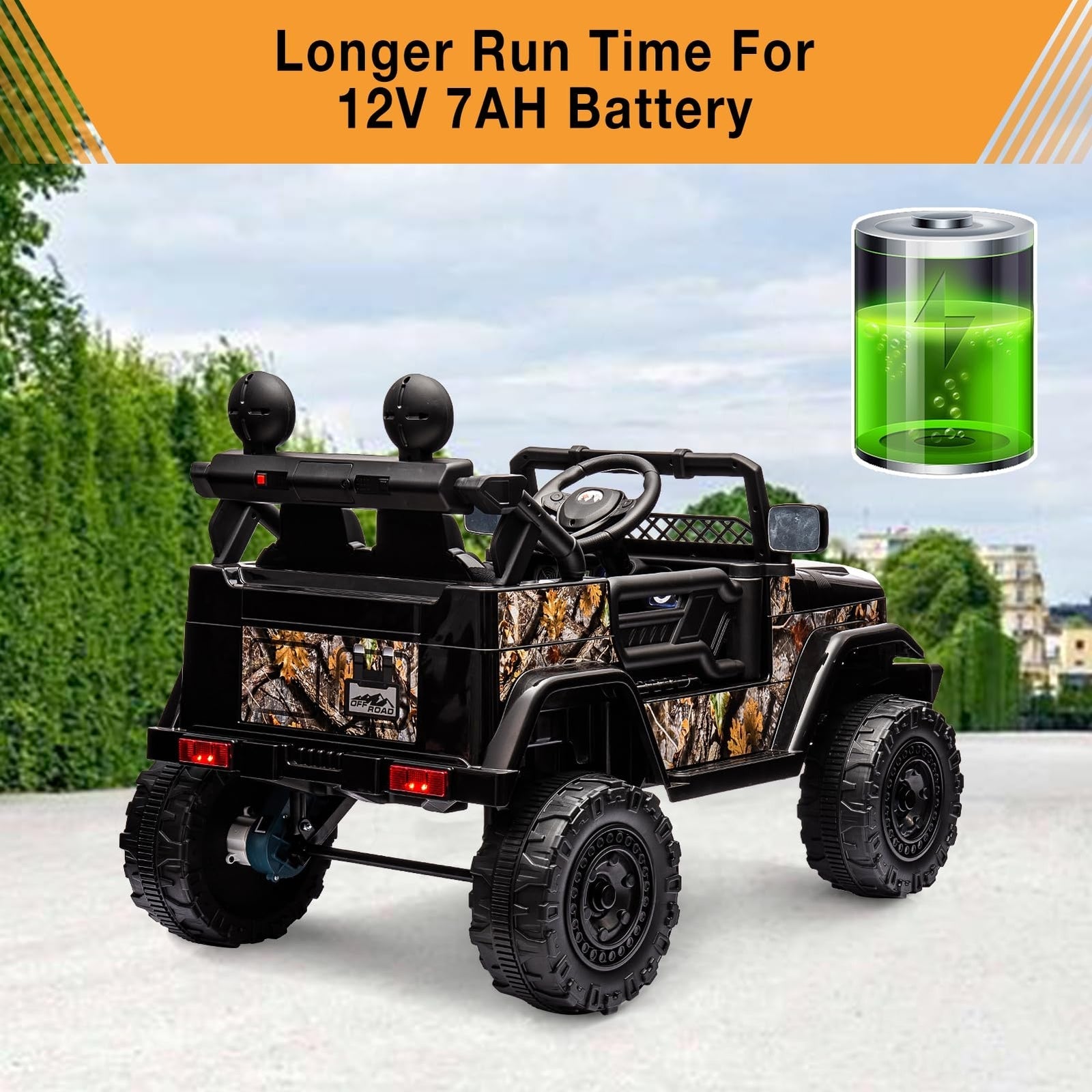 12V Battery-Powered Electric Ride-On Truck Car for Kids with Music and Remote Control - BIG FRENCHIES