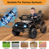 12V Battery-Powered Electric Ride-On Truck Car for Kids with Music and Remote Control - BIG FRENCHIES
